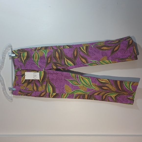COPY - ZARA printed linen high waist pants trousers size Small NEW - Picture 7 of 12